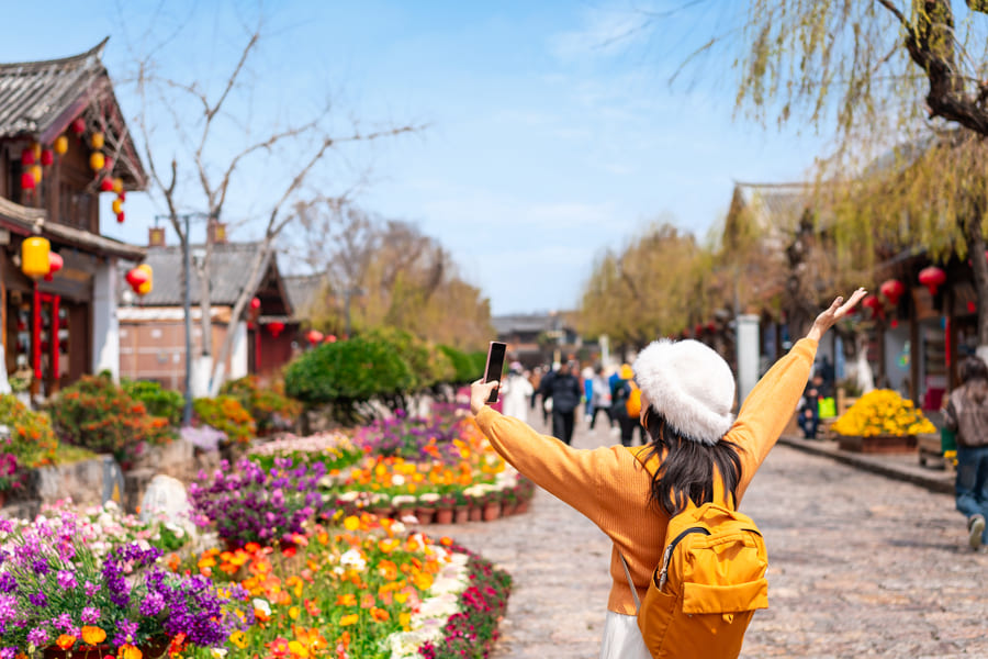 chica de vacaciones un china
